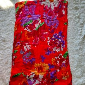 Red floral scarf